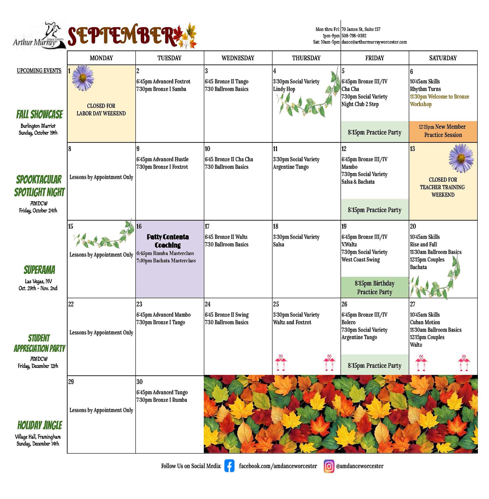 September 2025 - Worcester Calendar
