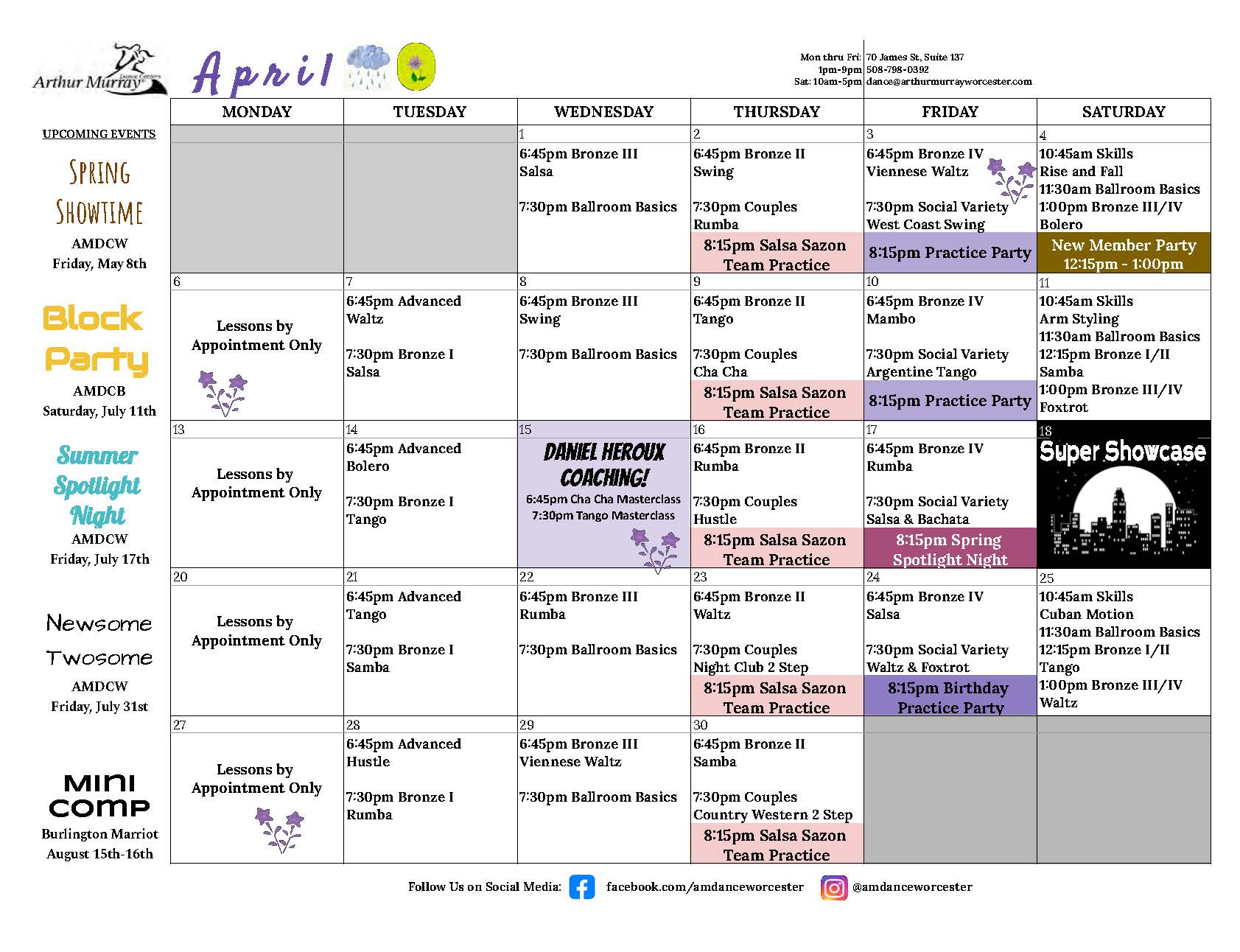 April 2026 Calendar - Worcester