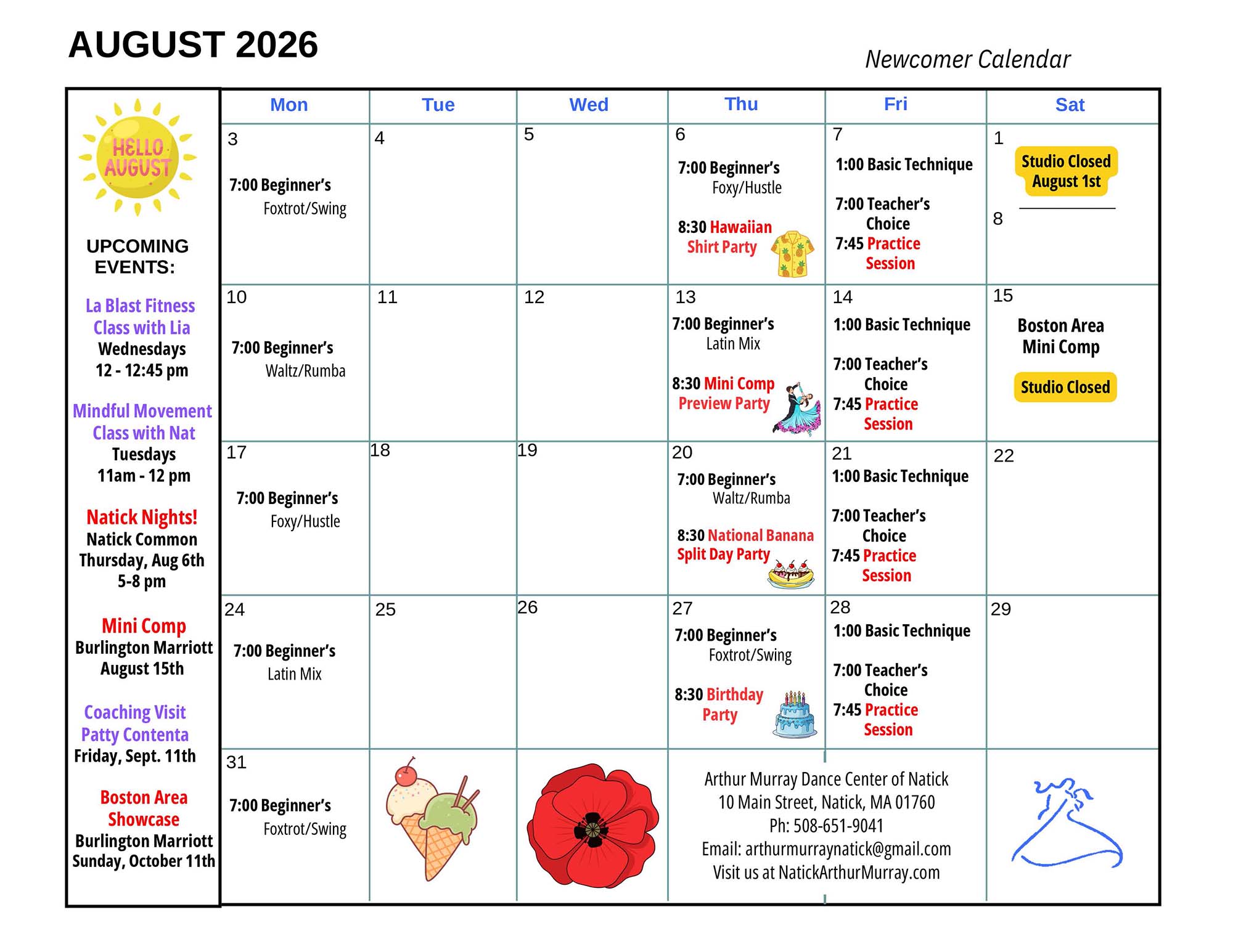 August 2026 - Newcomer Natick