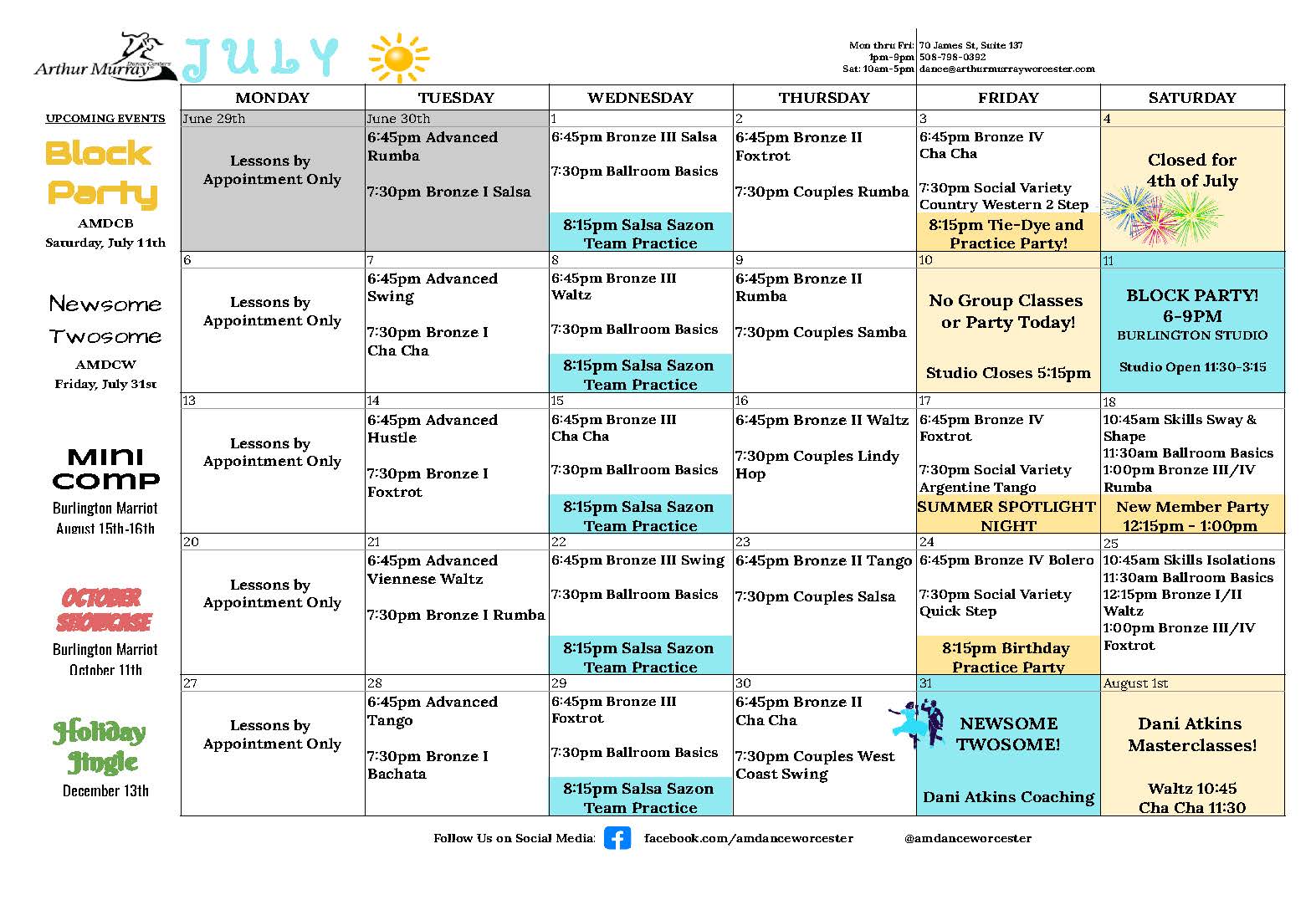 Worcester July 2026 Calendar